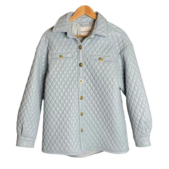 House of Sunny Mid Century Quilt Shirt Blue - Picture 7 of 11